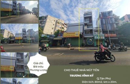 Cho thuê nhà Mặt Tiền Trương Vĩnh Ký 80m2, 3 Lầu - THANG MÁY
